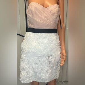 Chic Strapless Dress with Pink Bodice